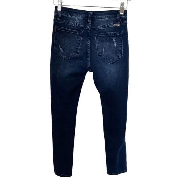 KanCan Jeans Women’s Sz 5/26 (26x27) Blue Destroyed Distressed Skinny Ankle - Picture 2 of 10